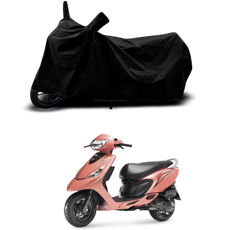 Image of 100% Scratchproof /UV-Rays /Heat Protection /Birds Dropping /Water Resistant /Dust Proof /Waterproof /Full Bike Scooty Two Wheeler Body Cover Compatible for Scooty Zest All Varients[Black]