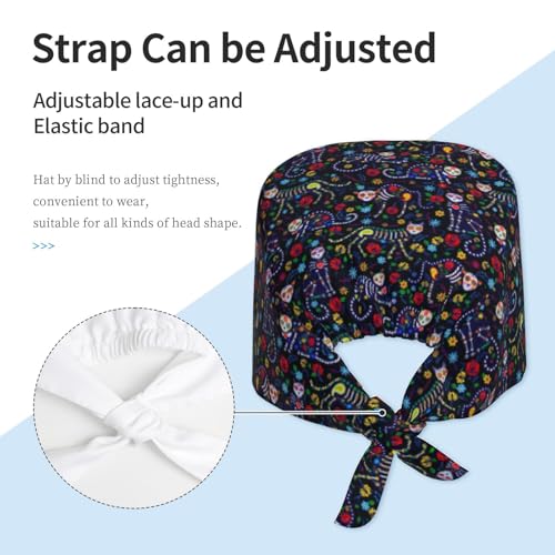 Image of Surgical Caps Men Women, Scrub Cap with Sweatband Adjustable