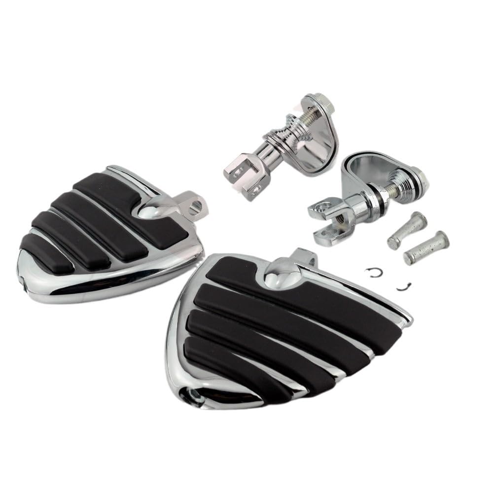 Motocyklowy przedni podnóżek uniwersalny podnóżek i podnóżek do motocykli 25 mm do 32 mm, osłona silnika, listwa ochronna, podnóżki, podnóżki (zestaw chromowany)