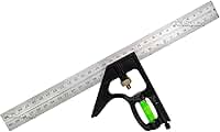 Esquadro Combinado com Nível Régua Inox 30cm 12 Polegadas Profissional em Aço Inoxidável