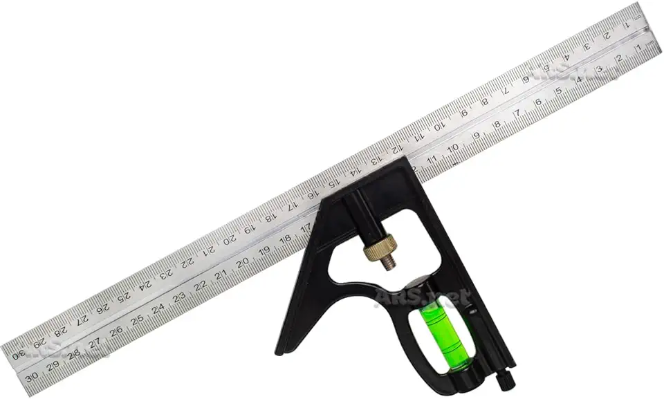 Esquadro Combinado Com Nível Régua Inox 30cm 12 Polegadas Profissional