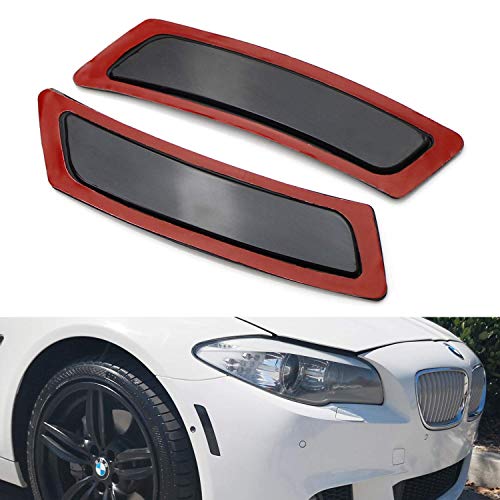 Crystal Clear/Smoke Lens Front Bumper Side Markers Light Reflector Replacement for 2011-16 BMW F10 F11 5 Series 525i 528i 530i 535i 545i 550i (Smoke len)