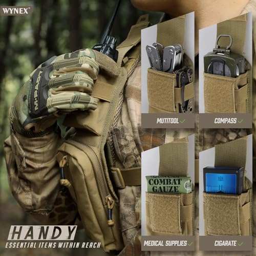 Wynex WY-0216K-A1 Molle Accessories Pouch Of Double Zipper Pocket Version, Backpack Strap Pouch Shoulder Strap Molle Attachment Tactical Accessories Bag Shoulder Starps Zipper Pocket Additional Phone Holder thumb #5