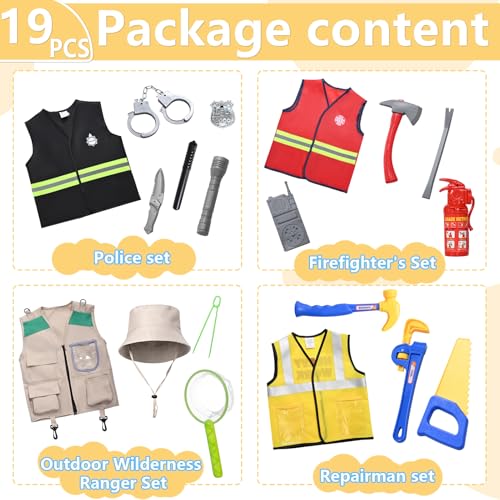 HarnyLoom Kids Police Fireman Explorer Construction Worker Costume - Image 2