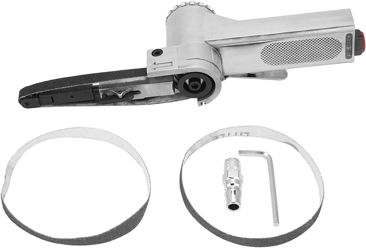 Brilluxa Pneumatic Belt Sander, 1/4 Air Belt Sander, Industrial Pneumatic Polishing Tool, 16000rpm, 10 x 330mm / 20 x 520mm Belts, Air Powered Sander for Metal and Wood
