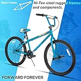 Hiland 26 Inch BMX Bike for Boys and Girls, Beginner-Level BMX to Advanced Riders with 2 Pegs, Adults Bicycles for Men and Women, Blue - Image 2