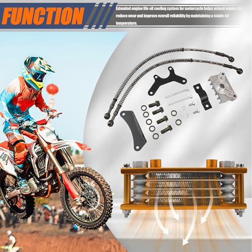 ABCERRSI Motorcycle Oil Cooler,Engine Cooling Radiator Compatible with 50cc 70cc 90cc 110cc 125cc 140cc ATV Go Kart Off Road-Gold by ABCERRSI - Used condition - Image 6