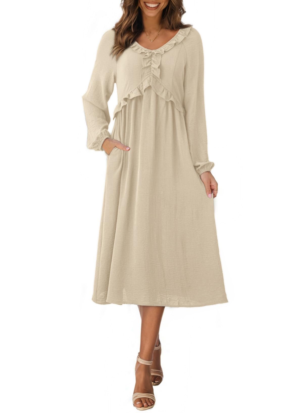 Dokotoo Maxi Dresses Fashion Clothing Fall Dresses 2025 Casual Long Sleeve Wedding Guest Sundress