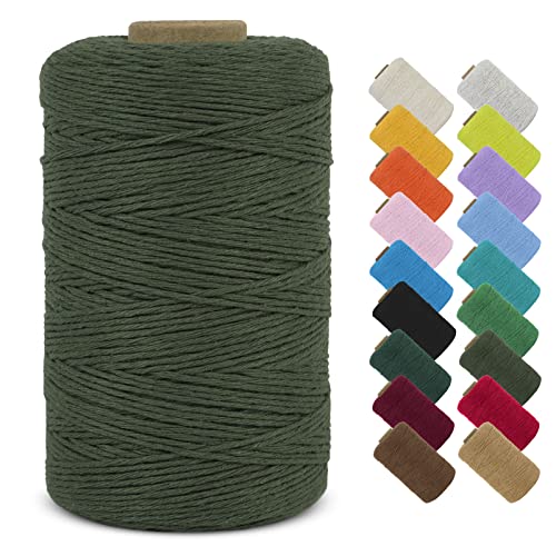 LEREATI Macrame Cord 1mm x 390m Butchers String Cotton Rope Thin Macrame Rope Yarn
