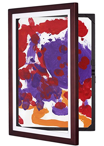 Li'l DAVINCI Package of 2 Kid's Art Frames - Front-Opening, EZ Store Wooden Frames That Allow You to Hold up to 50 Items in Each! (2 Frames for 12x18 Items, Cherry)