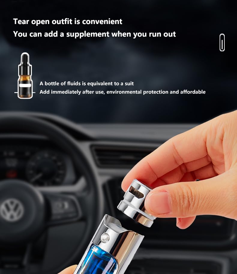 Image of VARNIRAJ IMPORT & EXPORT WITH V LOGO Car Interior Accessories Decoration 6Ml Abs Glass Bottle Various Smells Fragrances Oil Air Vent Clip Car Freshener Perfume (Cologne)