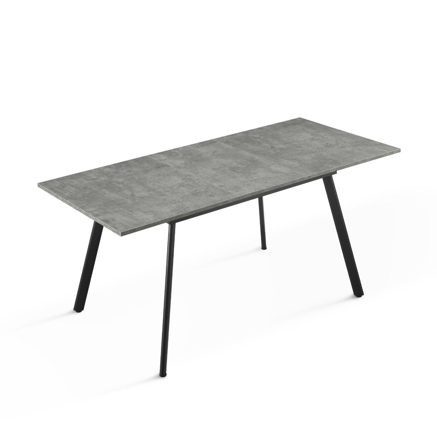 B&D home Esstisch MARA, ausziehbar 120-160x80 cm 4-6 Personen Küchentisch Holztisch mit Metallgestell für Esszimmer, Küche, skandinavisch modern Design, Beton Optik, 11201-FS-BETO