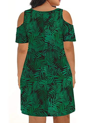 Image of Kancystore Women's Plus Size Summer Dresses Short Sleeve Casual T-Shirt Swing Dress with Pockets