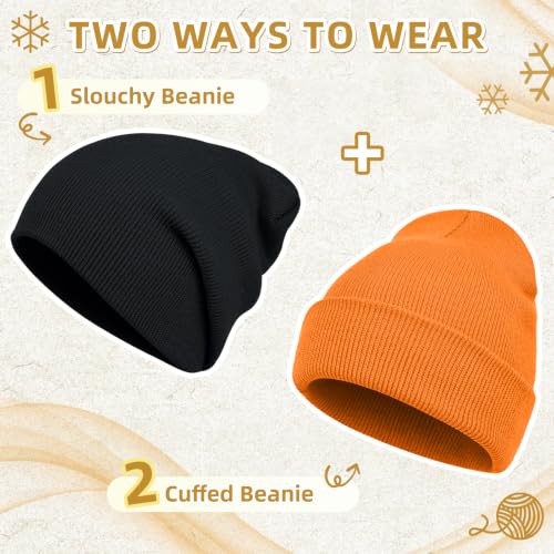 Image of ZOORON Beanie for Men Women Slouchy Winter Beanie Hats Cuffed Skull Caps