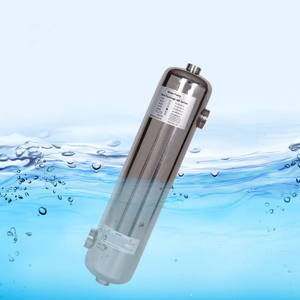 Intercambiador de calor de piscina de acero inoxidable, salida de alta BTU para un calentamiento eficiente del agua en piscinas y spas, control óptimo de temperatura, diseño duradero y resistente a la