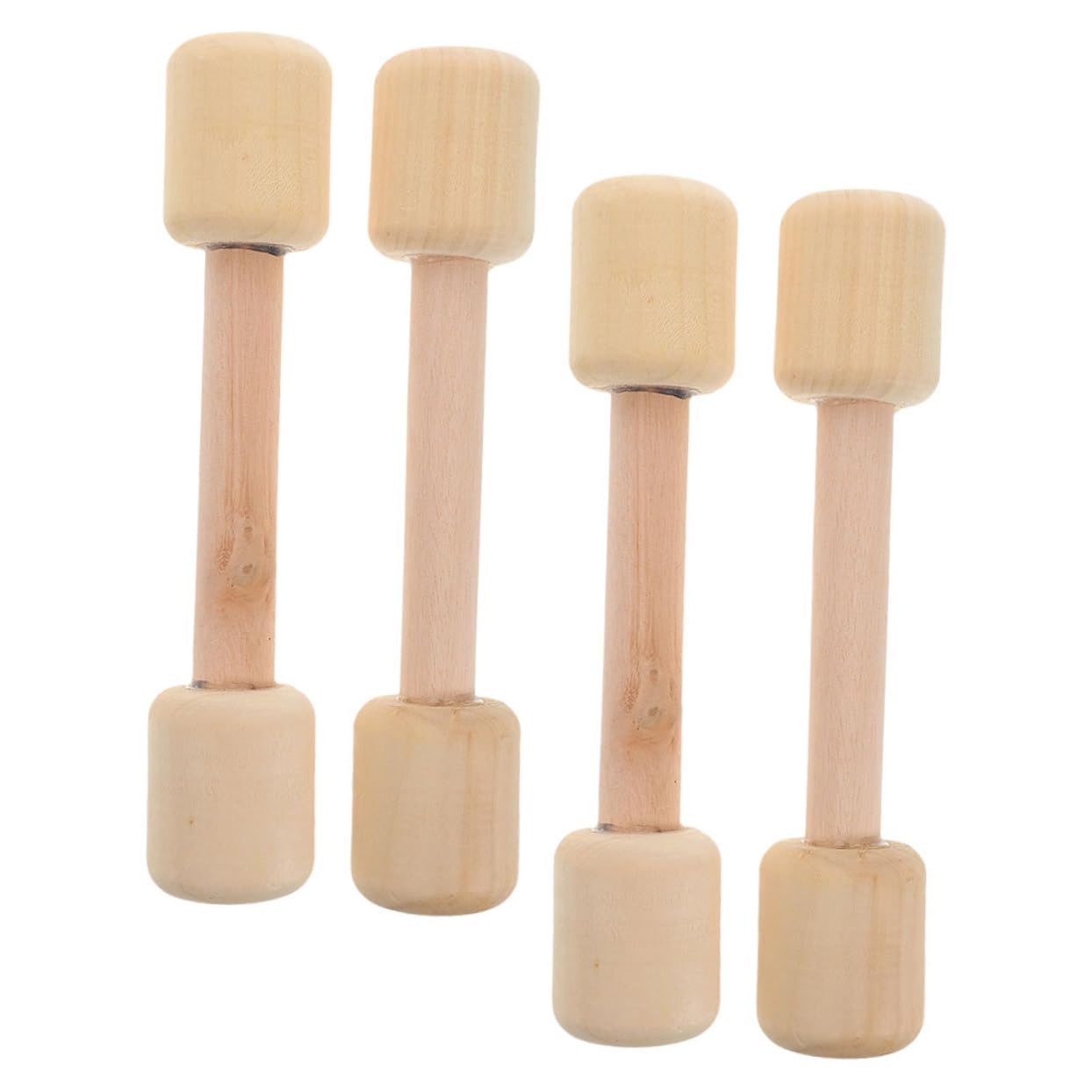 Vaguelly 4pcs Exercise Weights Friendly Wooden Dumbbell for Workout and Imaginative Play Safe Dimensions for Young Promotes Coordination and Strength