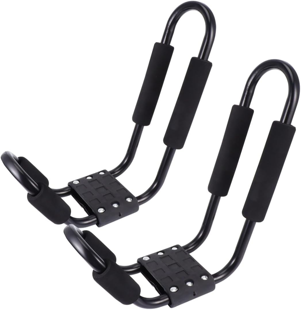 Kayak Roof Rack Car Luggage Rack 2pcs Detachable J-Shaped Canoe Roof Frame for SUV Truck Crossbar Outdoor Water Sports Transportation