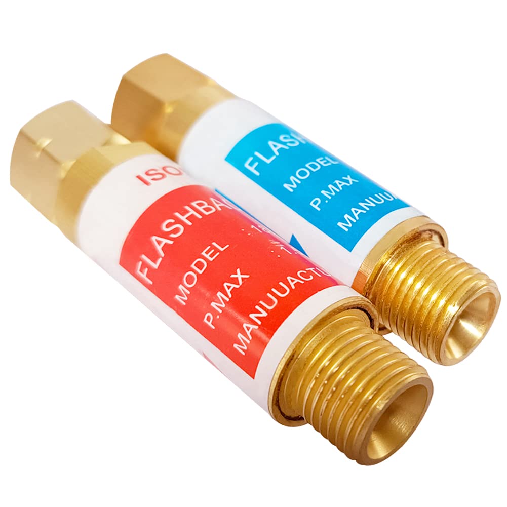 Oxygen & Acetylene/Propane Flashback Arrestors Set Regulator End 9/16-18 Threads B Size