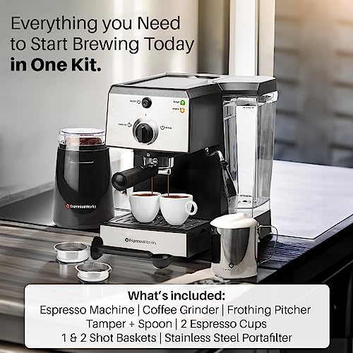 EspressoWorks-All-In-One-Espresso-Machine-with-Milk-Frother-7-Piece-Set-Latte-Maker-Includes-Grinder-Frothing-Pitcher-Cups-Spoon-and-Tamper-Coffee-Gifts-Stainless-Steel EspressoWorks All In One Espresso Machine with Milk Frother 7 Piece Set Latte Maker Includes Grinder Frothing Pitcher Cups Spoon and Tamper Coffee Gifts Stainless Steel