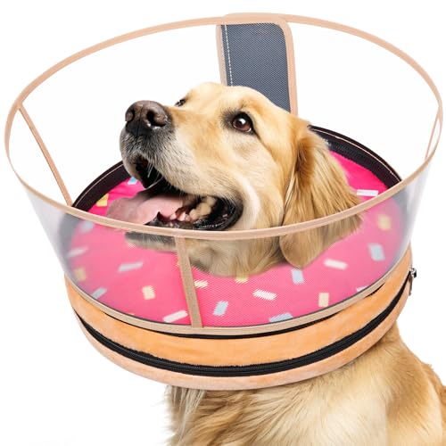 Image of Dog Cone, No-Inflation Sponge Donut Collar for Dogs After Surgery