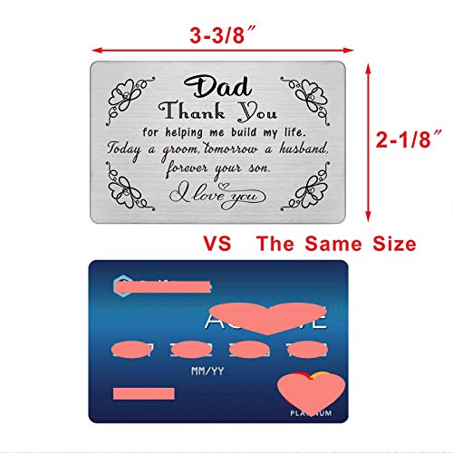 Laluminter Dad Wedding Gift from Son, Engraved Wallet Card for Groom's Dad, Father Wedding Card Keepsake2