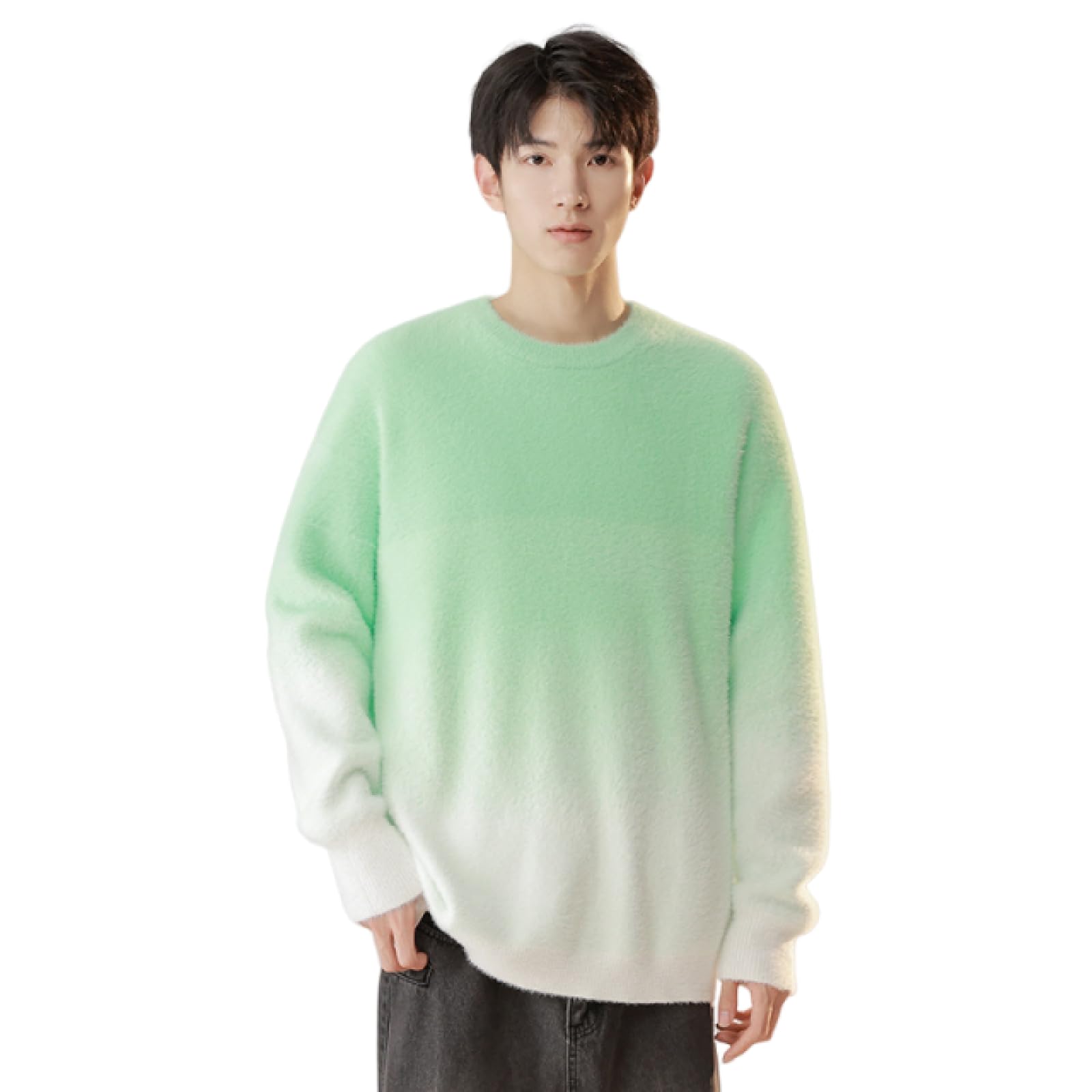 Amazon.co.jp: セーター メンズ ニット クルーネック グラデーション