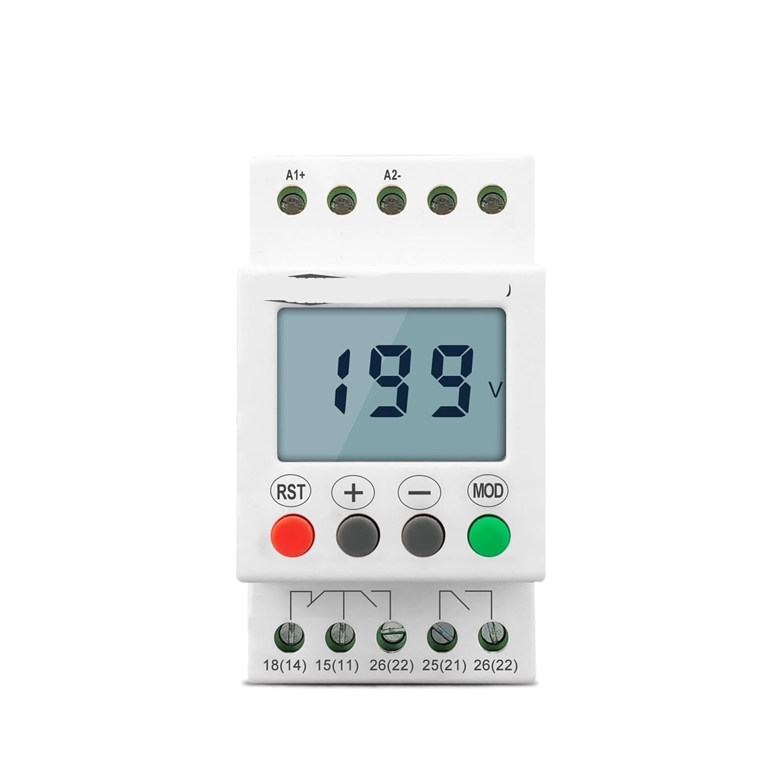 Relais de protection de tension réglable AC DC pour tableau Din
