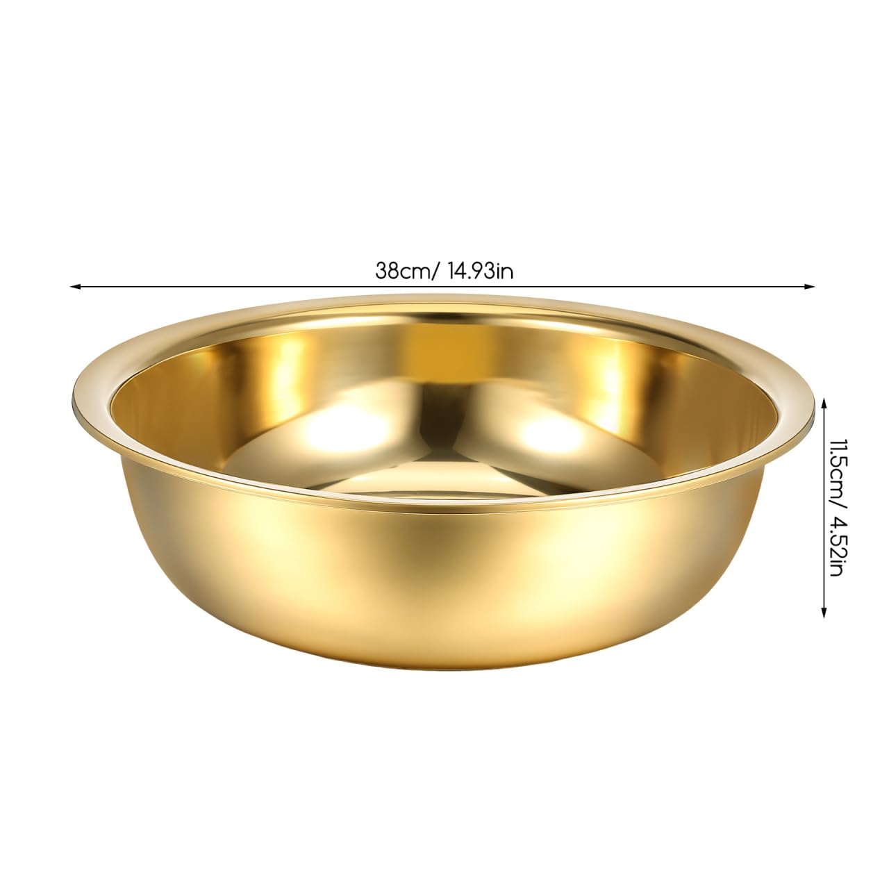 Tofficu Lavabo Multifuncional De Acero Inoxidable 38 Cm Grueso Resistente Para Verduras y Pies Uso Doméstico y Viajes Cuenco Sin Decoración De Alegría