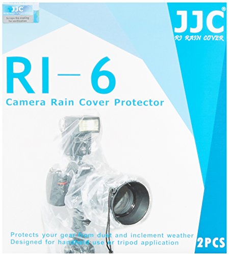 JJC Rain Protection Cover for Camera and Lens (Pack of 2) - Clear