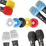 DONGFANGB マイクカバー 使い捨て 100個入り 不織布 マイクロフォンカバー ノイズ防止 抗菌 防風 防塵 飛沫防止 ボール形状 雑音防止 飛沫防止 防塵マイクキャップ 講演 会議用 (5色ミックス)