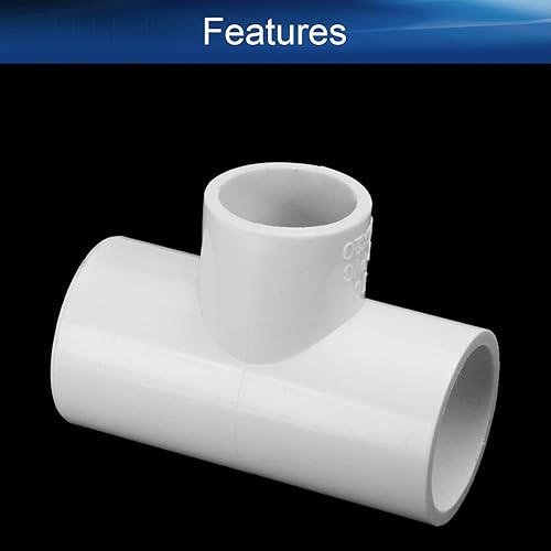 Miniatura 3 de Bettomshin 5 piezas de accesorios de PVC en T de 3 vías, conector en forma de T de identificación de 0.98 x 0.98 x 0.79 pulgadas, adaptador de