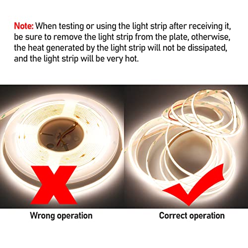 Image of GOMING 24V 10M(32.8ft) CCT COB LED Strip 2700K-6500K Tunable White 624LED /M CRI 93+ Flexible IP20 Not Waterproof LED Tape Lights for Bedroom Home Decor(Controller and Power Supply Not Included)