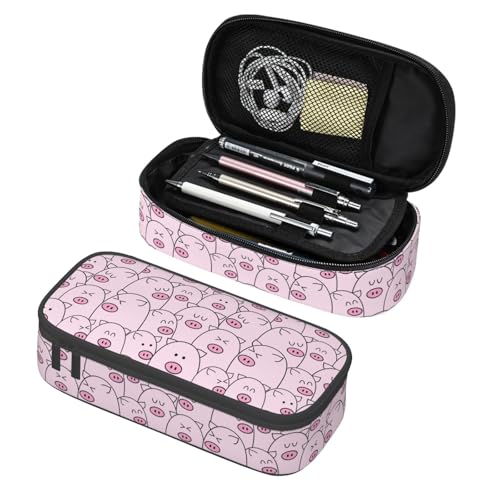 Image of Cute Animal Pink Pig Pencil Case Organizer Big Capacity Pencil Pouch Stationery With Zipper School Supplies Pencil Bag For Girls Boys Office