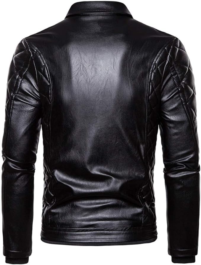 Men's Removable Fur Collar Sherpa Lined Steampunk Faux Leather Jacket4