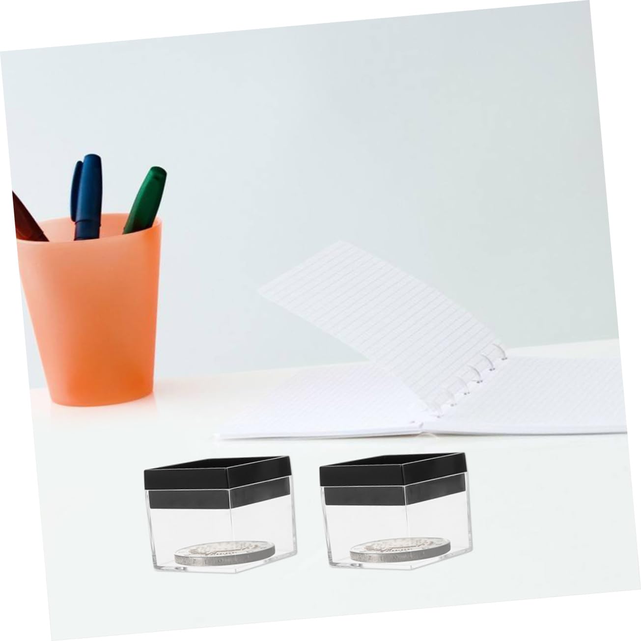 WOFASHPURET Mineral Specimen Display Boxes 6 Pack Plastic Storage Case Smooth Texture and Square Shape