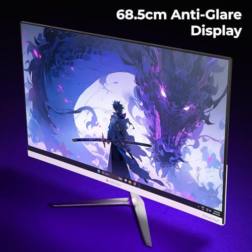 Image of ZEBRONICS SA127 LED Monitor, 27 inch (68.5cm), 250 nits, 100Hz, FHD, 1920x1080, HDMI, VGA, Ultra Slim Bezel, Built-in Speakers, Metal Stand, Wall Mountable (SA127)