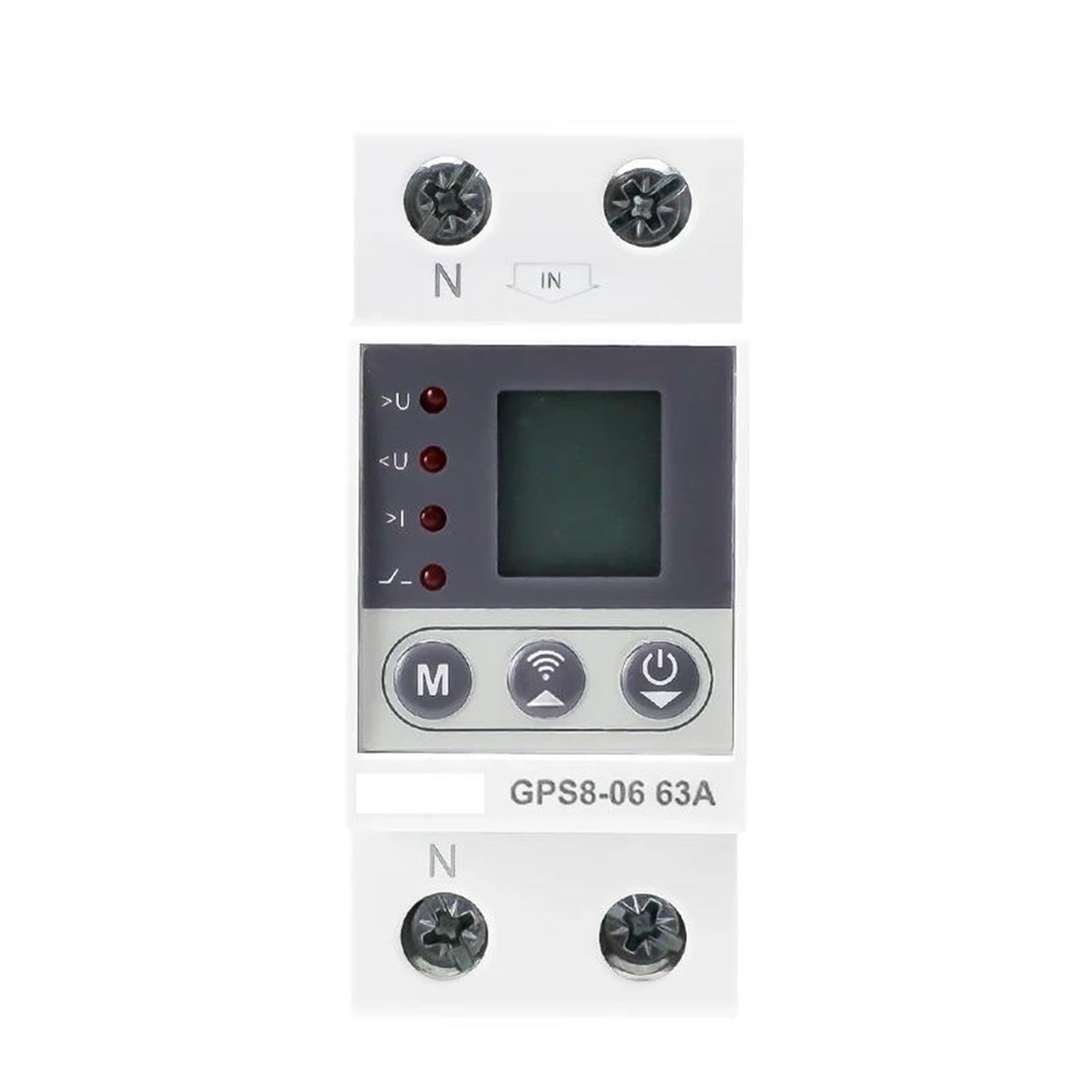 GPS8-06 Wifi KWH interruptor de medición dispositivo de protección de corriente/voltaje con función de medición 32A 40A 63A 80A 220V pantalla LCD(63A)