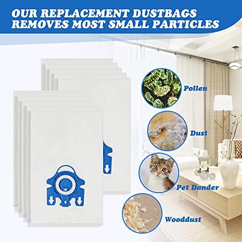 Rdutuok 10 Pack Dust Bags Compatible with Miele GN Vacuum Cleaner Complete C3, Complete C2, Classic C1, S400, S600, S800, S2, S5, S8 HyClean Dustbag(10 Pack Dust Bags + 2 Set Micro Air Filters)