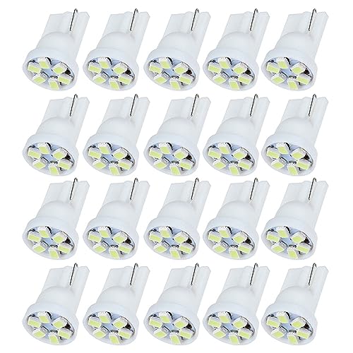 cciyu 194 Extremely Bright LED Bulbs Interior Lights T10-6-3020-SMD Dashboard Gauge Light Speedometer Odometer Tachometer LED light Instrument Panel Light Wedge T10 168 2825 W5W Blue Pack of 20