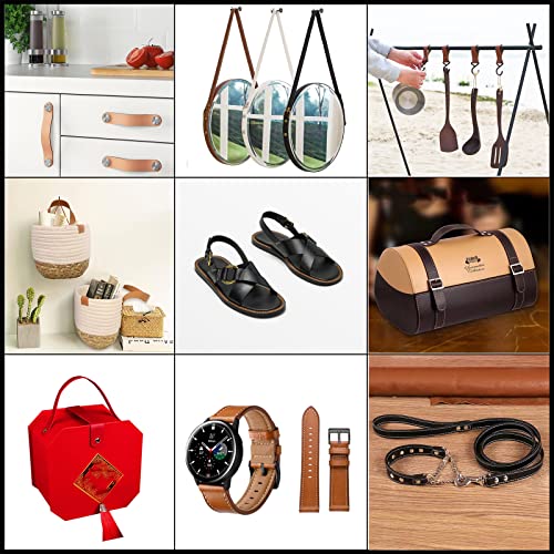 Picheng Leather Strips 1 Inch Wide 100 Inches Long, Leather Belt Strap Very Suitable For Pet Collars, Traction Ropes,Belts, Keychains Diy Craft Projects (Light Brown) #TOP4