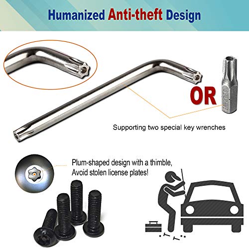 image for BGGTMO Black License Plate Screws- Stainless Steel Car Tag Plate Mount