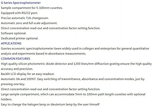 GOWE Visible spectrophotometer digital display spectrophotometerwavelength accuracy:¡À2nm