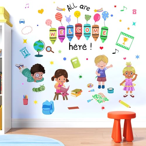 Colorful Educational Wall Stickers for Kids: Peel and Stick Wall Decals for Classroom Nursery Baby Bedroom - Ages 1-12 Years Wall Decor
