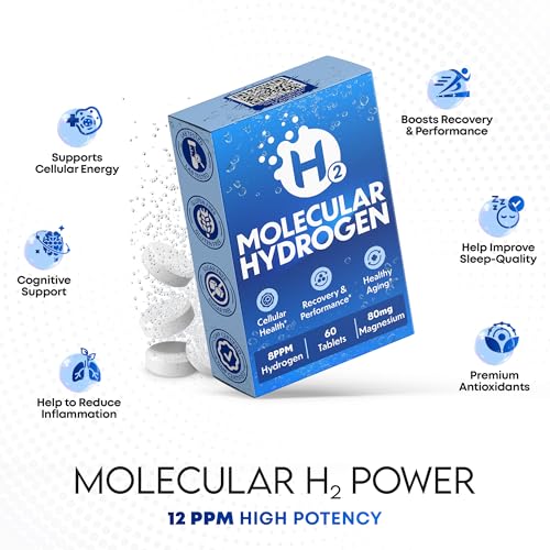 60 Count, Hydrogen Water Tablets with Molecular H2-8 PPM Hydrogen Tablets for Drinking Water - Rich in Antioxidants, Supports Cellular Health, Recovery & Cognitive Function, Lab Tested, Unflavored - Image 5