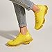 LUCKY STEP Women Air Cushion Fashion Sneakers Breathable Casual Comfortable Lightweight Walking Shoes (Yellow,6B(M) US)