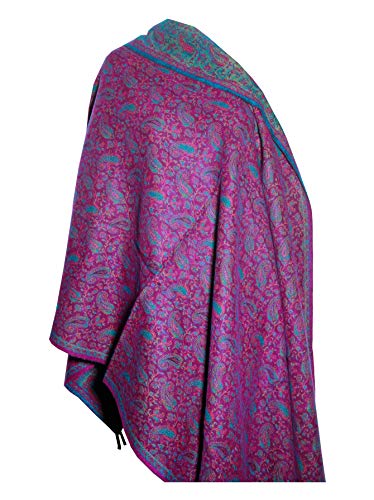 LUXURY HANDMADE PURPLE BLUE FLORAL PAISLEY PREMIUM QUALITY FASHION SCARF MADE OF YAK WOOL OVERSIZE Shawl Blanket stole unisex Travel Wrap Meditation Soft gift for her4