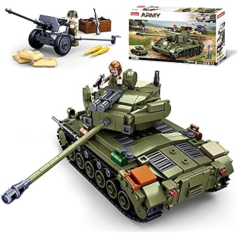Sluban WWII-Medium Tank M26E1/Super Pershing Building Blocks Toy, 2 in 1 Educational Learning Construction Toys Set for Kids Boys Grils Ages 6 and up (742 pcs) Cover