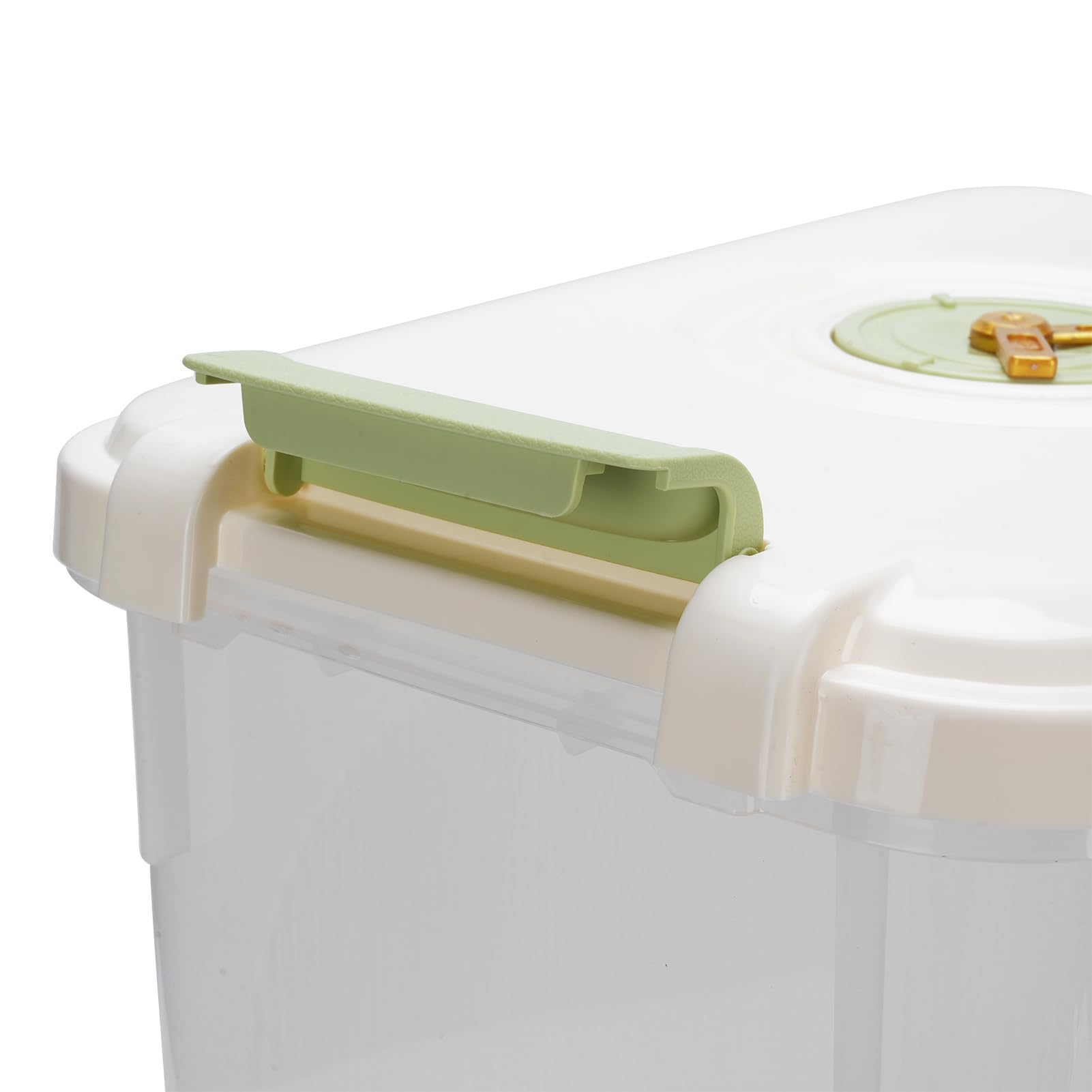 Tissting Recipiente de Arroz Hermético de PP con Tapa para Harina y Cereales (Transparent 15kg / 33.1lb)