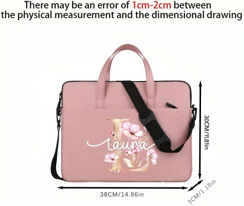 Customized Laptop Bag for Women & Men, Personalized with Name/Initials Laptop Messenger Bag, 14/15 inch Computer Shoulder Case for Work Business Travel School, Durable Laptop Case for Gift - Image 5