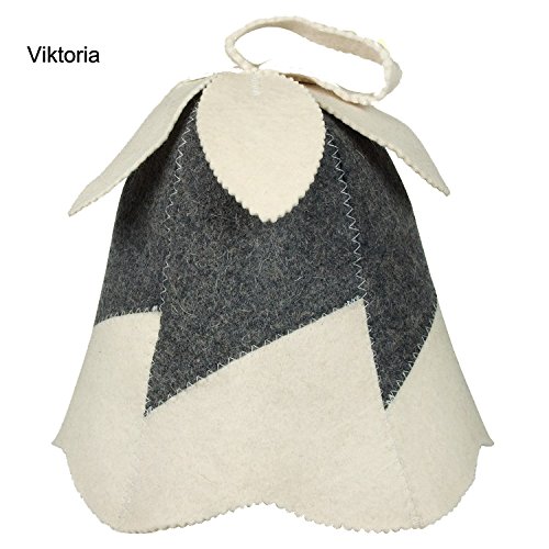 Preisvergleich Produktbild Saunahut "Viktoria" aus Filz (Filzkappe, Saunamütze)